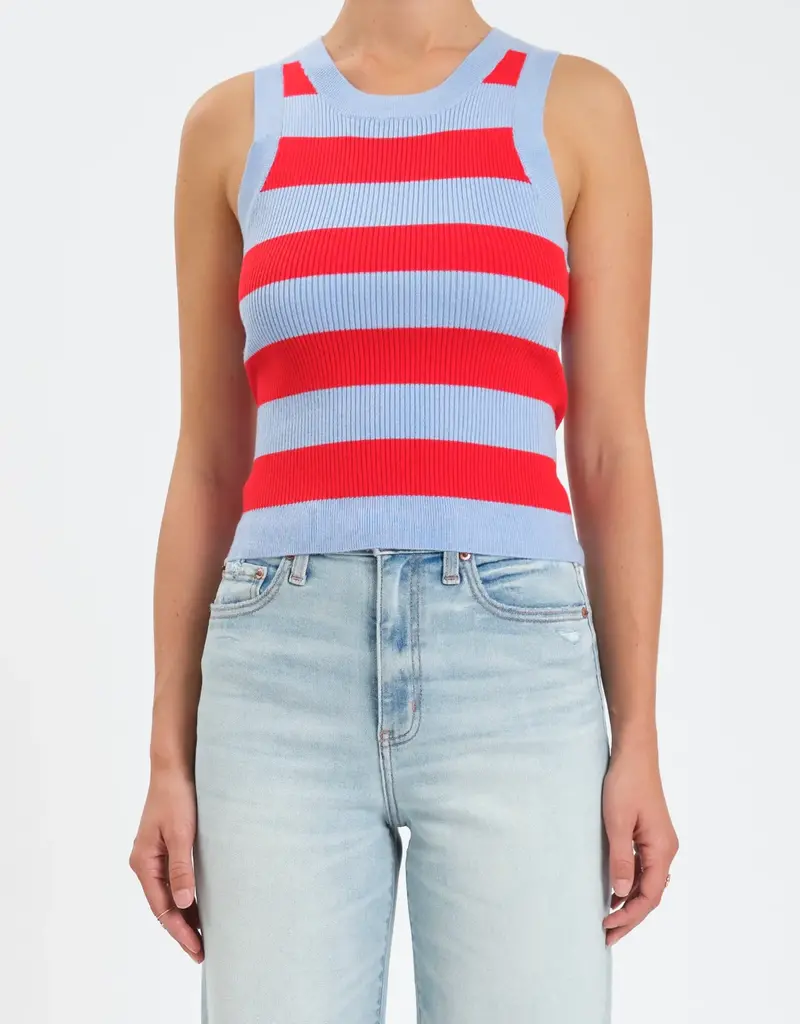 DAZE FLIRTY STRIPE SWEATER TANK