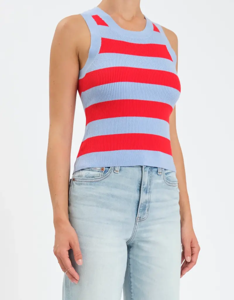 DAZE FLIRTY STRIPE SWEATER TANK