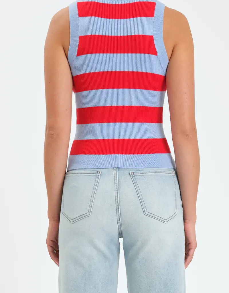 DAZE FLIRTY STRIPE SWEATER TANK