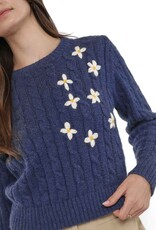SADIE AND SAGE LULU EMBROIDERED DAISY SWEATER