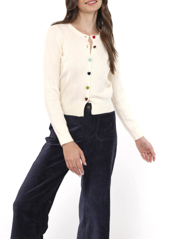 SADIE AND SAGE MOCHI HEART BUTTON CARDI