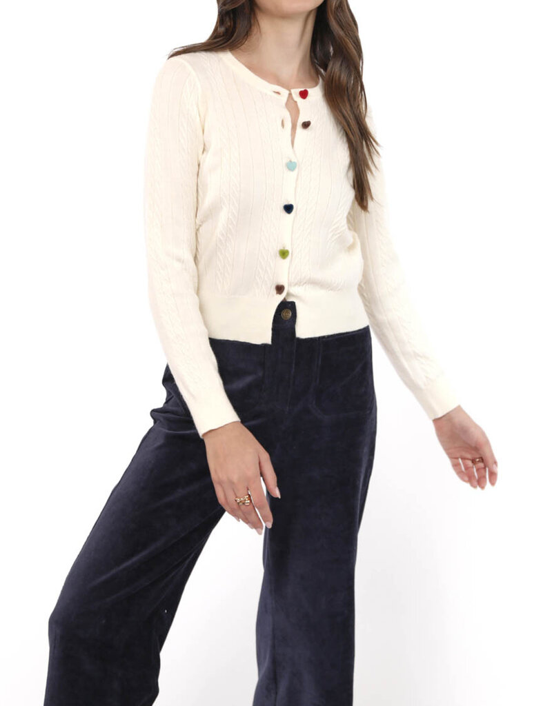 SADIE AND SAGE MOCHI HEART BUTTON CARDI