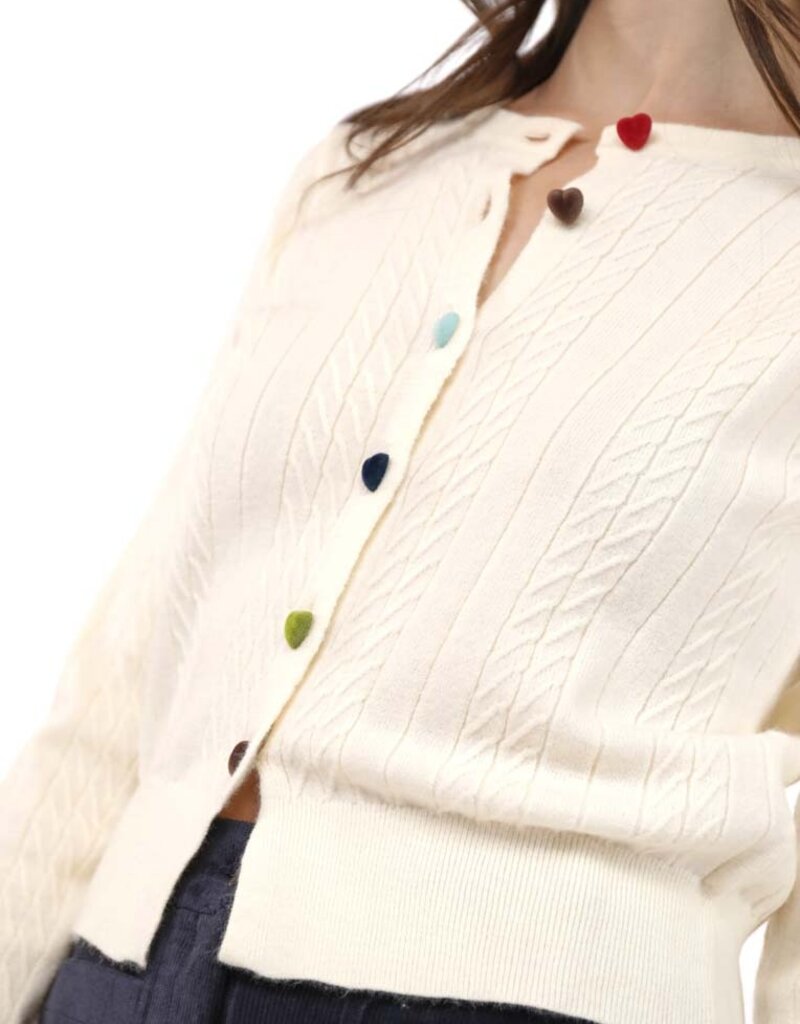 SADIE AND SAGE MOCHI HEART BUTTON CARDI