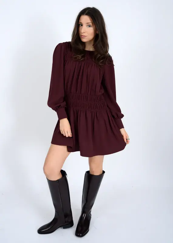 RD STYLE LORENCE SHIRRED MINI DRESS
