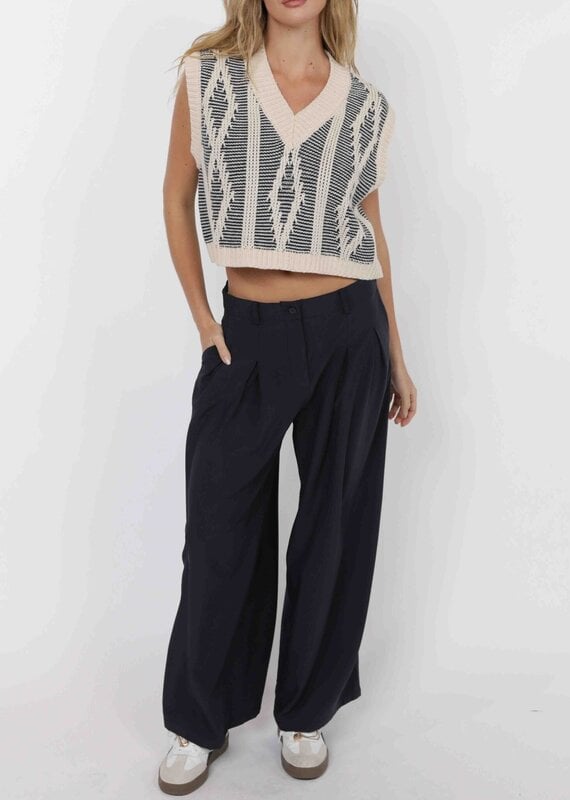 SAGE THE LABEL MACY TWO TONE SWEATER VEST