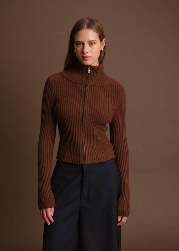 DELUC MATT ZIP-UP CARDIGAN