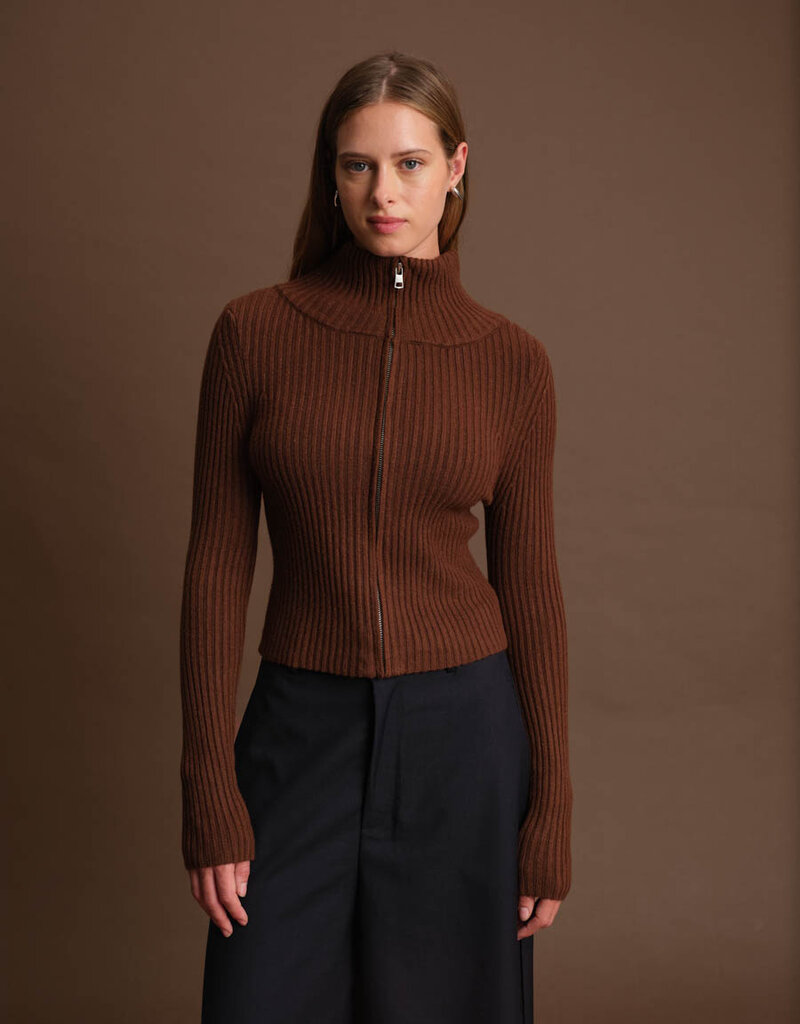 DELUC MATT ZIP-UP CARDIGAN