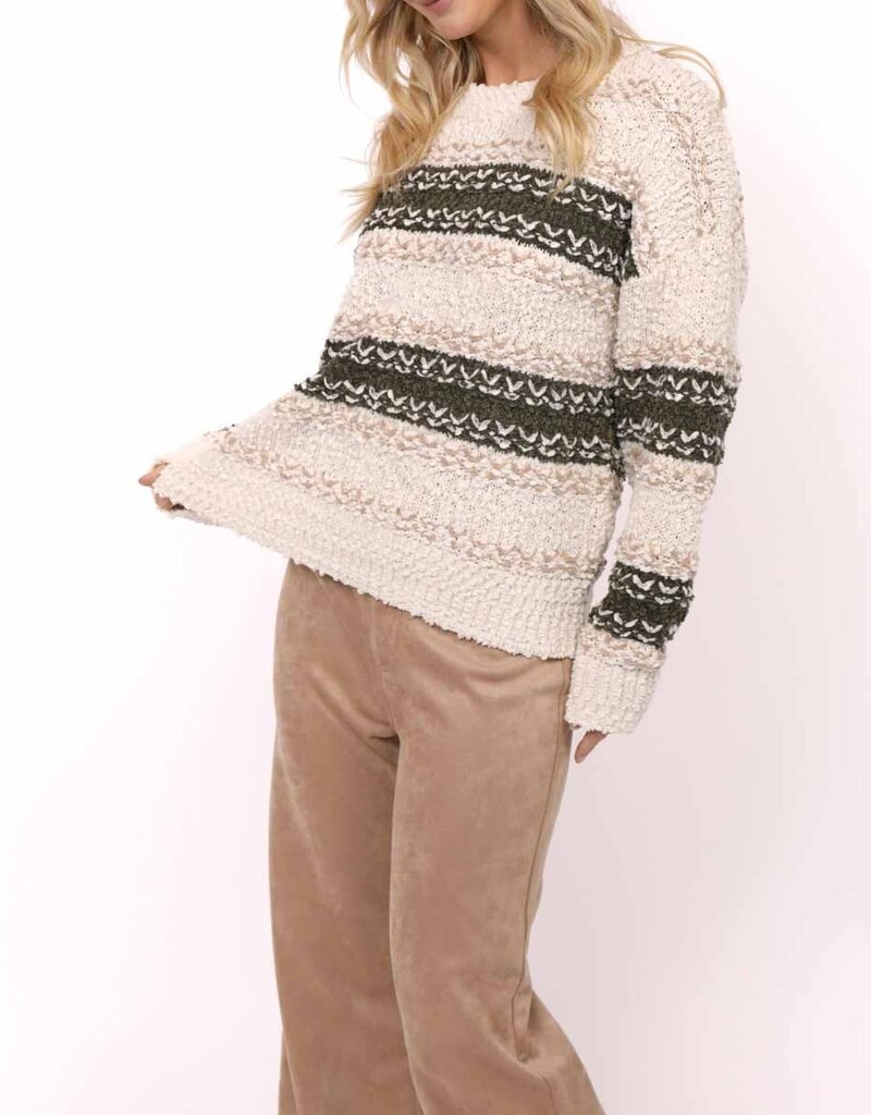 SADIE AND SAGE LOOSEN UP STRIPED SWEATER