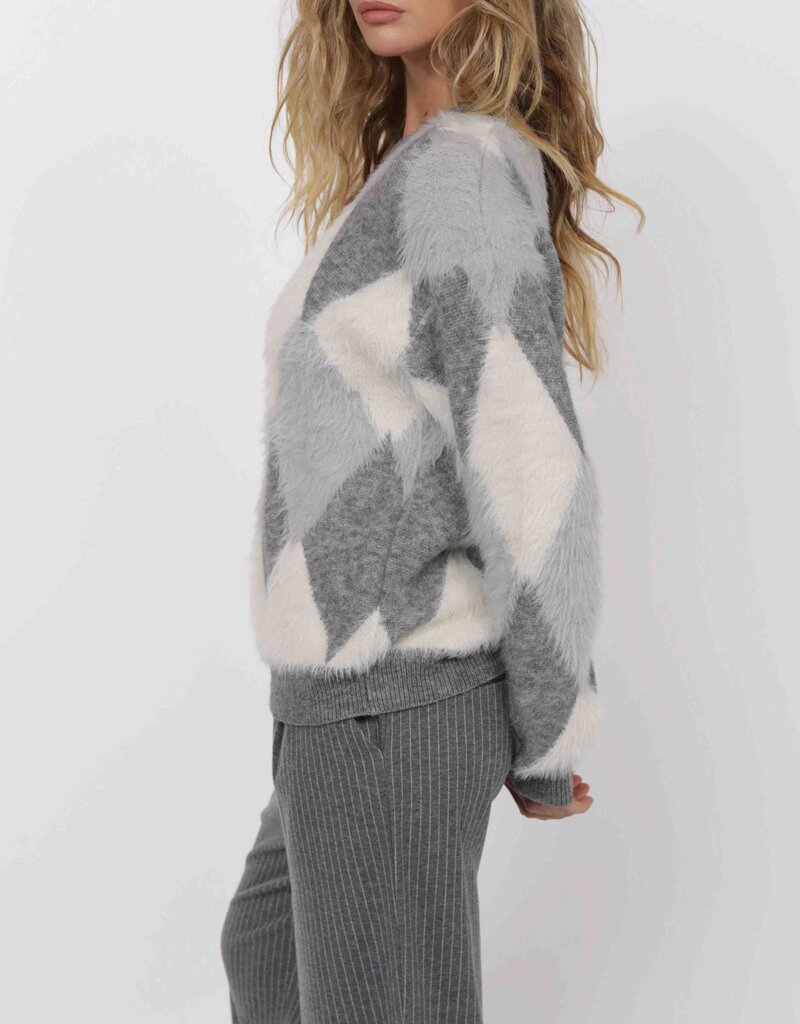 SAGE THE LABEL ASTORIA ARGYLE PULLOVER