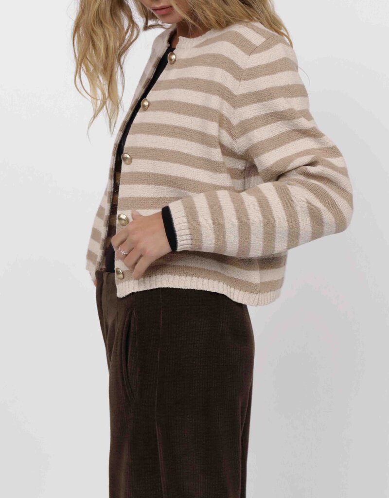 SAGE THE LABEL DAPHNE STRIPED CARDIGAN