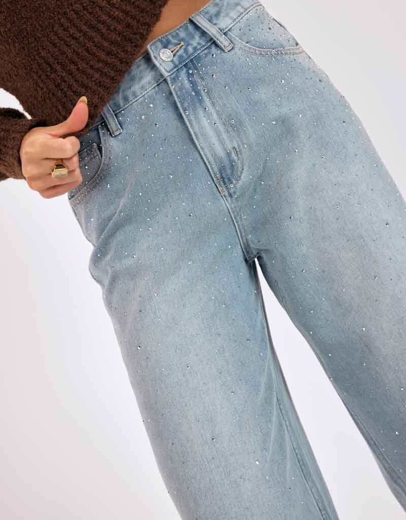 SAGE THE LABEL GLITTER EMBELLISHED JEANS