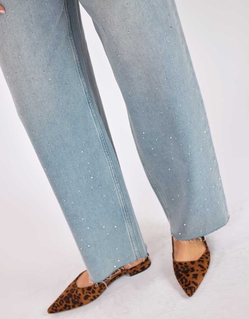 SAGE THE LABEL GLITTER EMBELLISHED JEANS