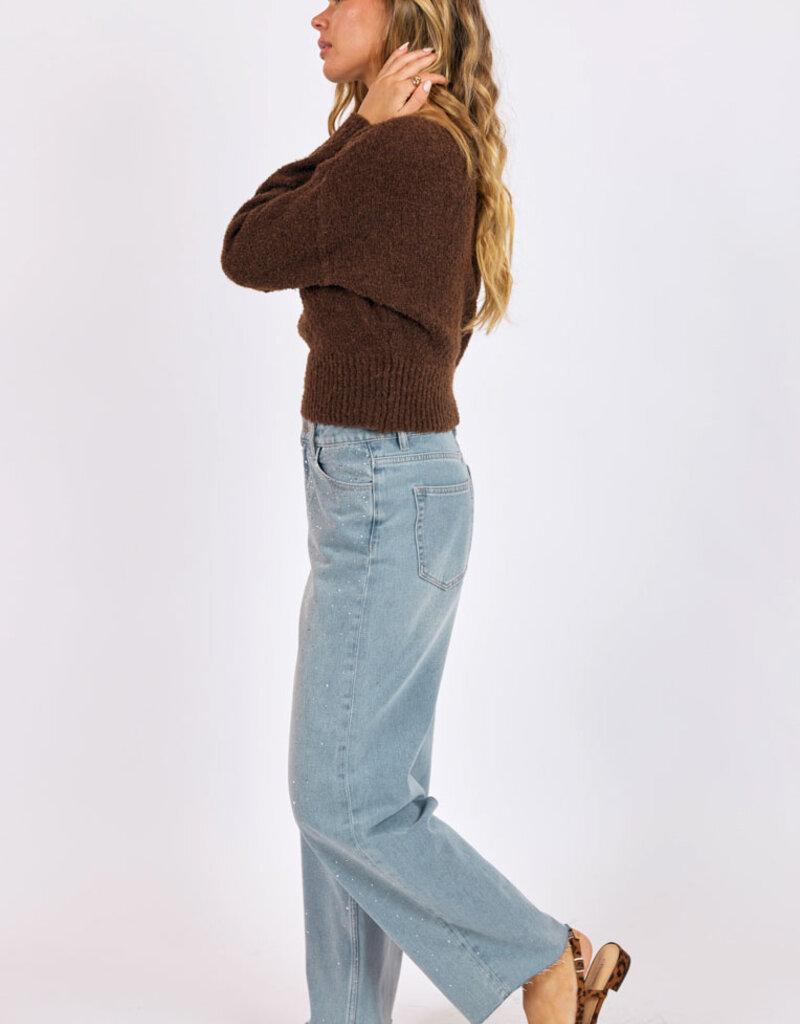 SAGE THE LABEL GLITTER EMBELLISHED JEANS