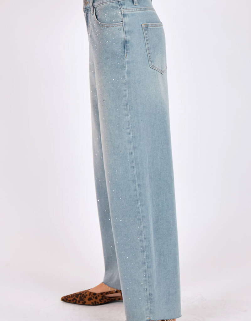 SAGE THE LABEL GLITTER EMBELLISHED JEANS