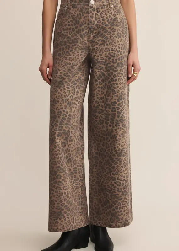 ZSUPPLY MARLI DENIM LEOPARD PANT