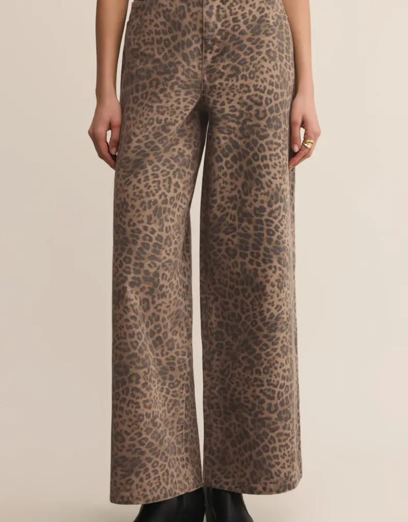 ZSUPPLY MARLI DENIM LEOPARD PANT