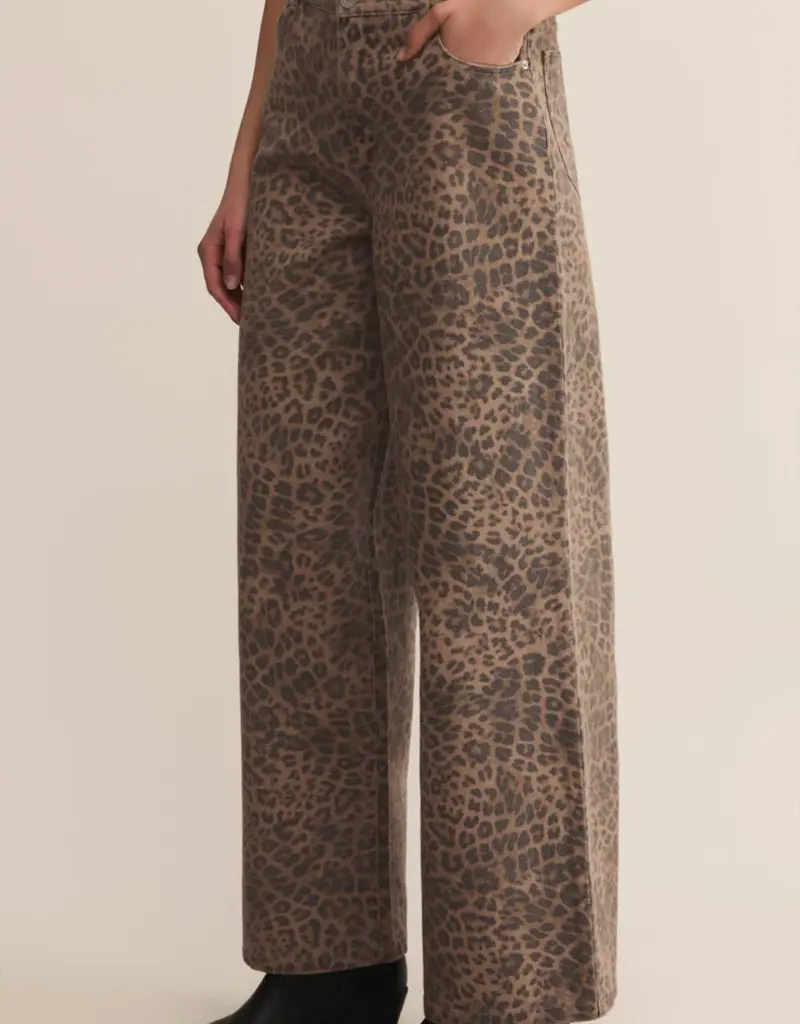 ZSUPPLY MARLI DENIM LEOPARD PANT