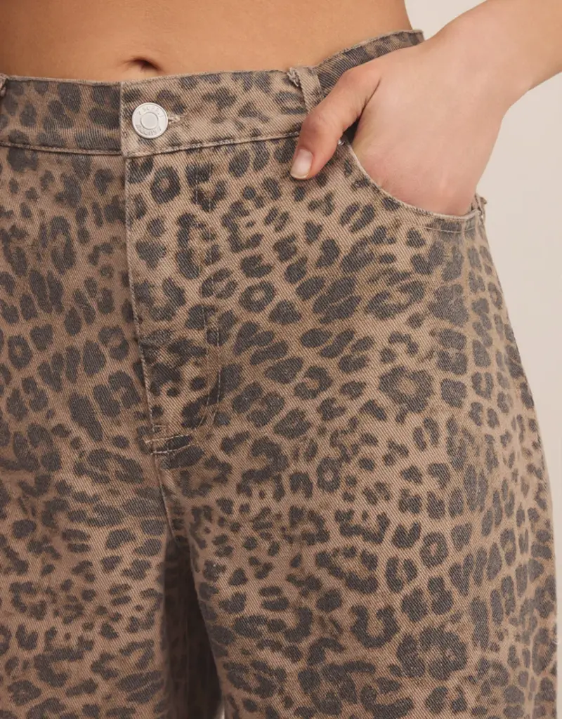 ZSUPPLY MARLI DENIM LEOPARD PANT