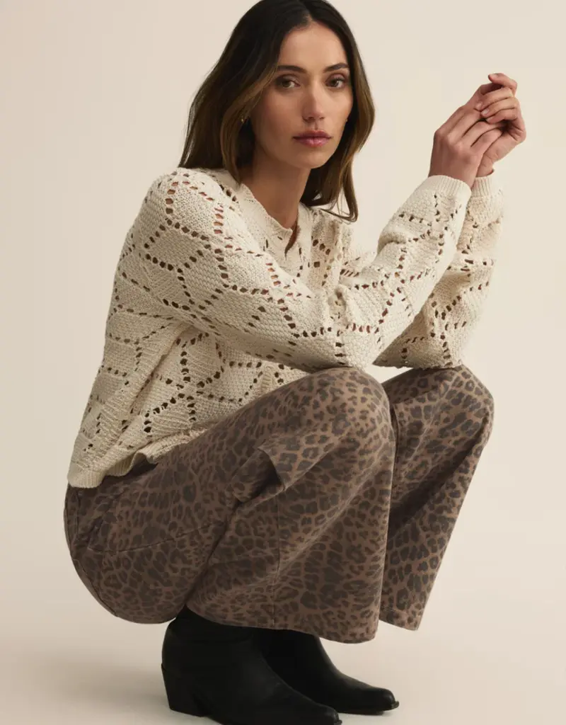 ZSUPPLY MARLI DENIM LEOPARD PANT