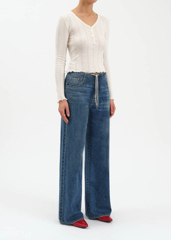 DAZE MADISON MID RISE WIDE LEG JEANS