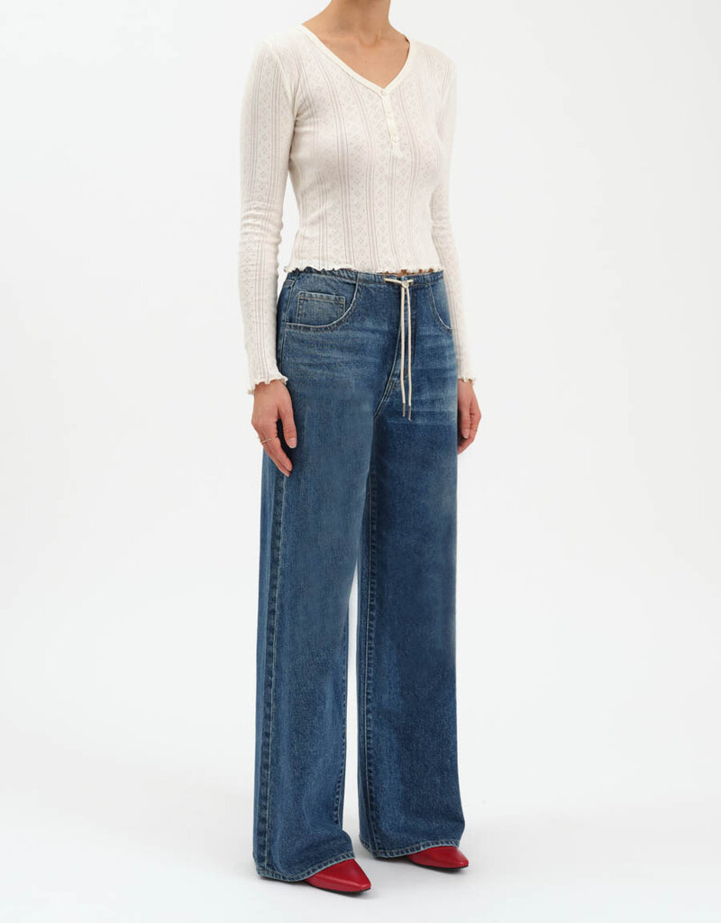 DAZE MADISON MID RISE WIDE LEG JEANS
