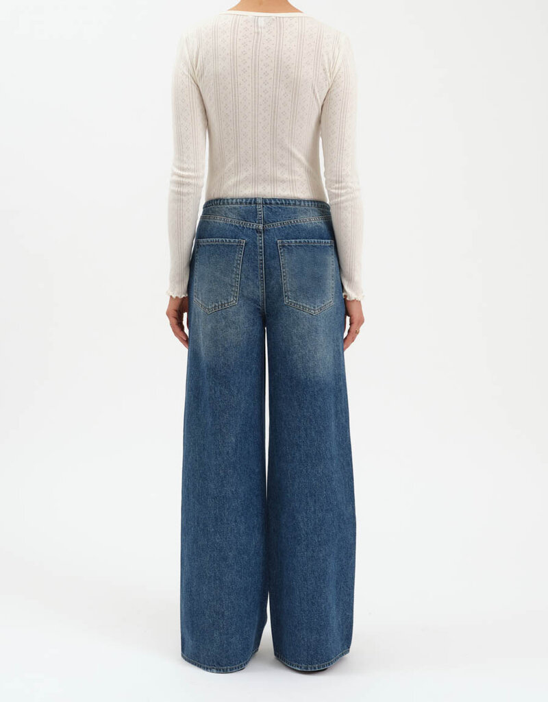 DAZE MADISON MID RISE WIDE LEG JEANS