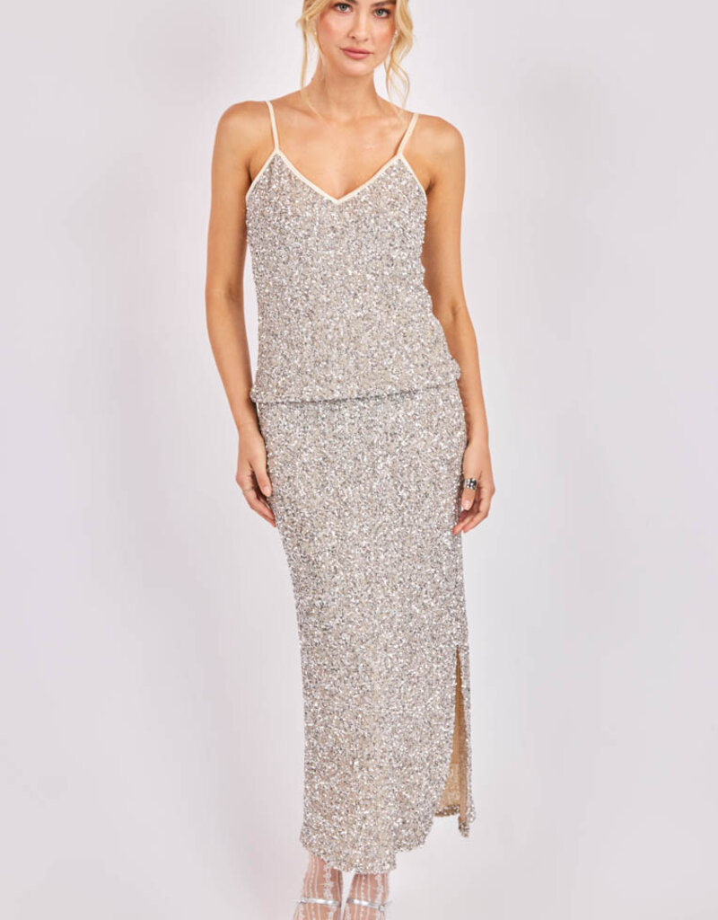 SADIE AND SAGE LUSTER SEQUIN MAXI SKIRT