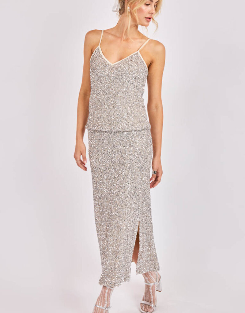 SADIE AND SAGE LUSTER SEQUIN MAXI SKIRT