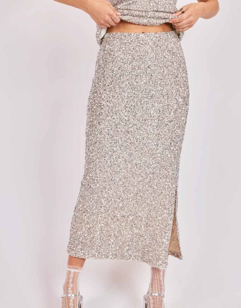 SADIE AND SAGE LUSTER SEQUIN MAXI SKIRT