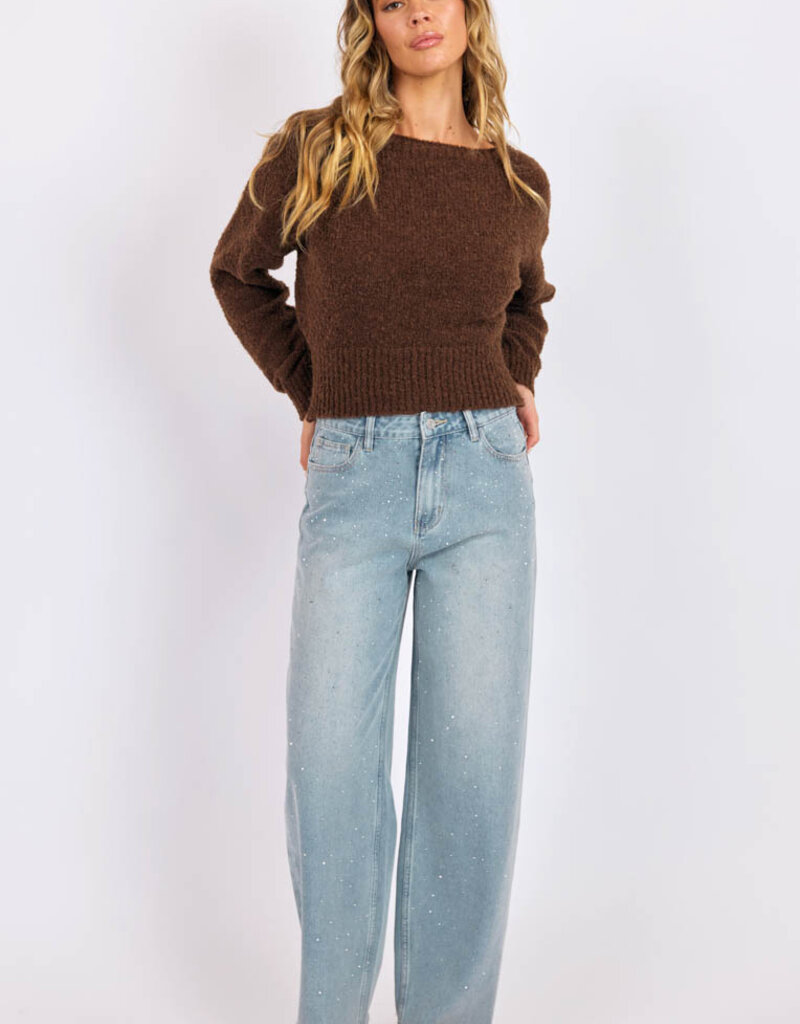 SAGE THE LABEL INDIRA BOAT NECK SWEATER