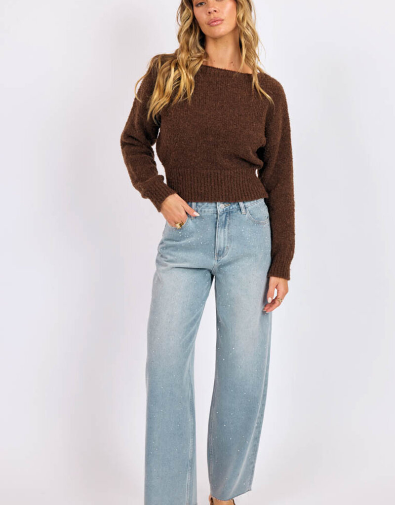 SAGE THE LABEL INDIRA BOAT NECK SWEATER