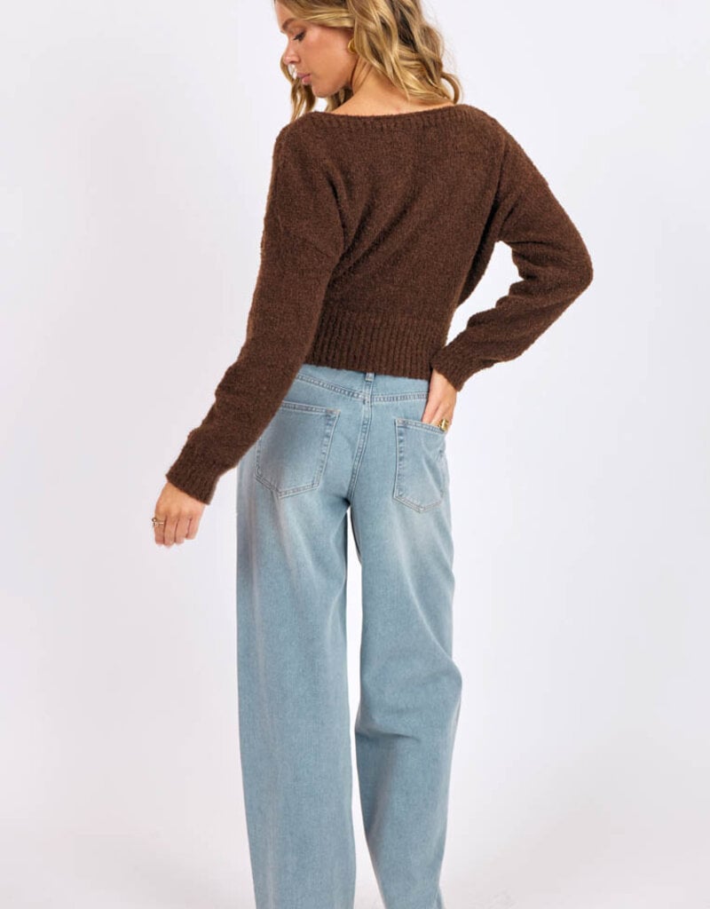 SAGE THE LABEL INDIRA BOAT NECK SWEATER