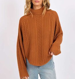 SAGE THE LABEL FABLE CABLE KNIT TURTLENECK