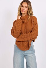 SAGE THE LABEL FABLE CABLE KNIT TURTLENECK