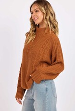 SAGE THE LABEL FABLE CABLE KNIT TURTLENECK