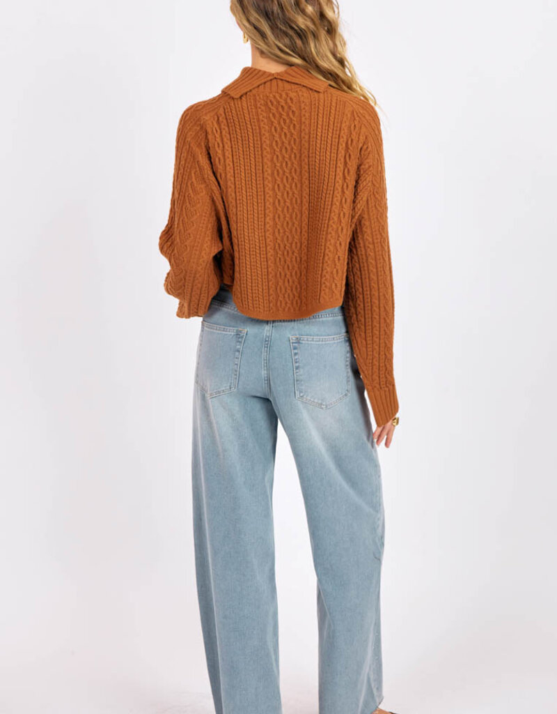 SAGE THE LABEL FABLE CABLE KNIT TURTLENECK