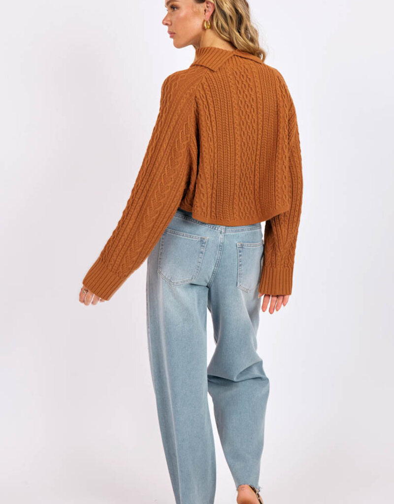 SAGE THE LABEL FABLE CABLE KNIT TURTLENECK