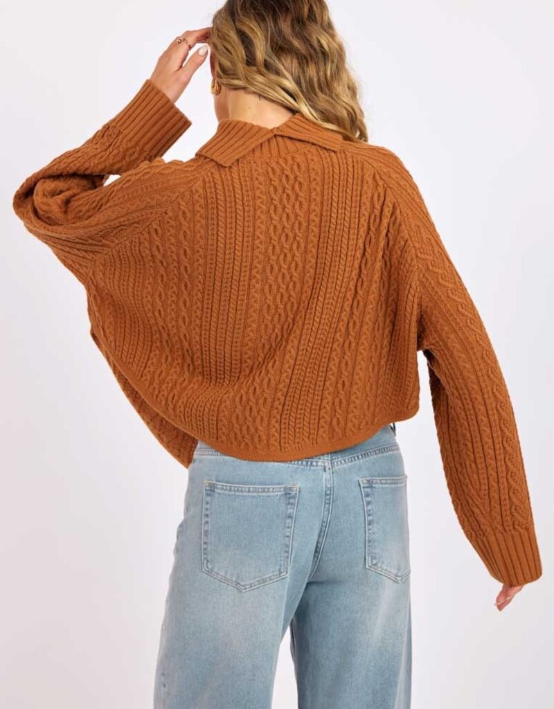 SAGE THE LABEL FABLE CABLE KNIT TURTLENECK