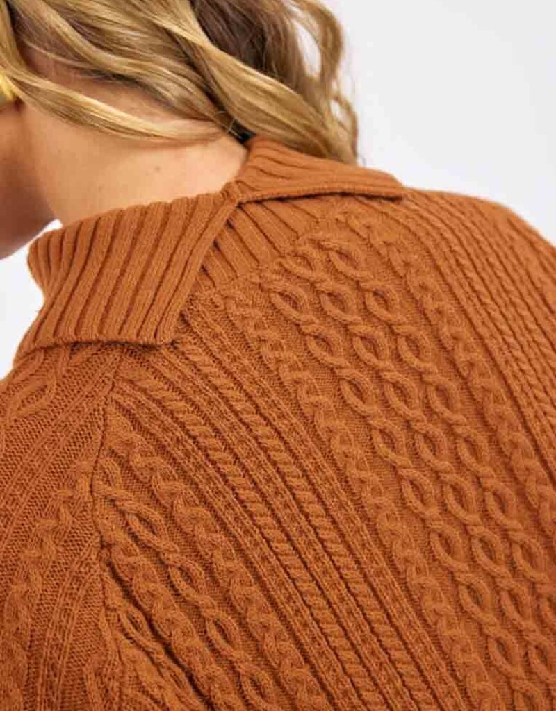 SAGE THE LABEL FABLE CABLE KNIT TURTLENECK