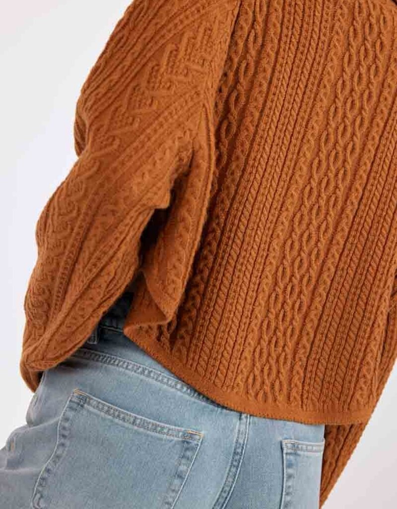 SAGE THE LABEL FABLE CABLE KNIT TURTLENECK
