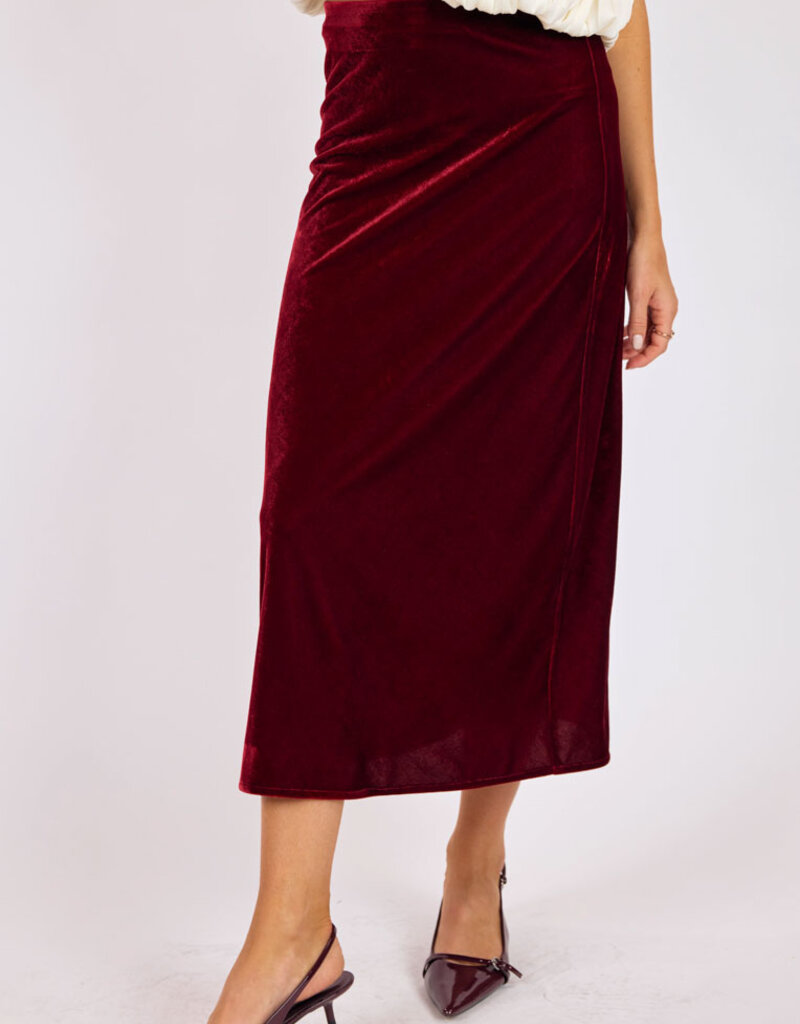 SAGE THE LABEL TWILIGHT VELVET MIDI SKIRT
