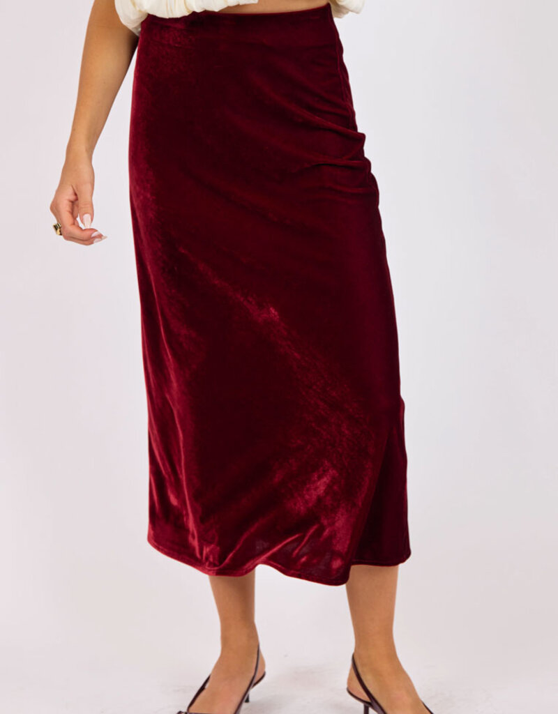SAGE THE LABEL TWILIGHT VELVET MIDI SKIRT