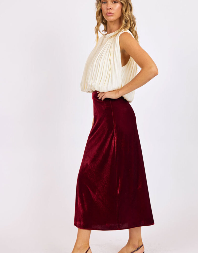 SAGE THE LABEL TWILIGHT VELVET MIDI SKIRT