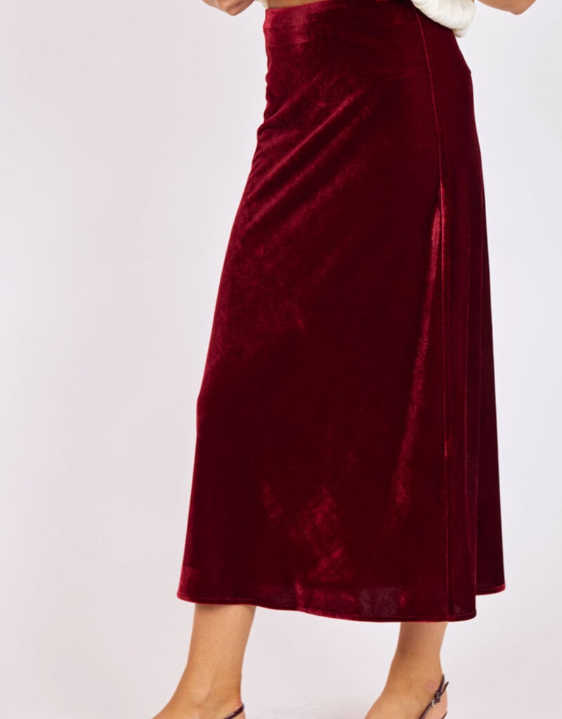 SAGE THE LABEL TWILIGHT VELVET MIDI SKIRT
