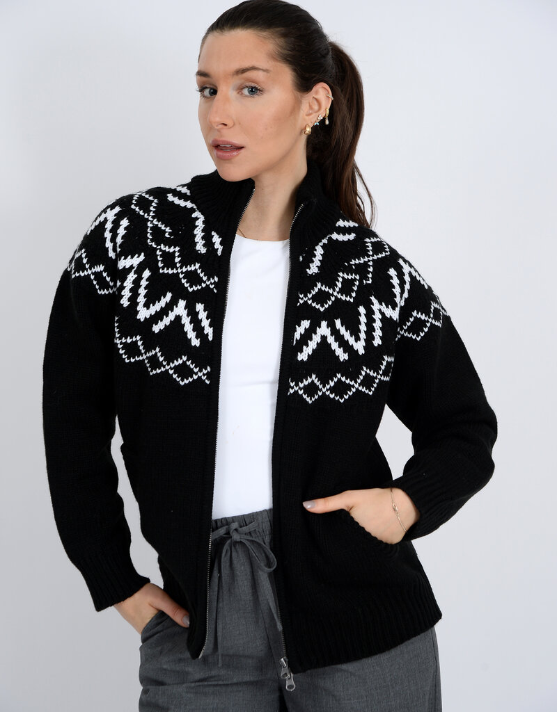 RD STYLE LEOCADIA LONG RAGLAN SLEEVE MOCK NECK CARDIGAN