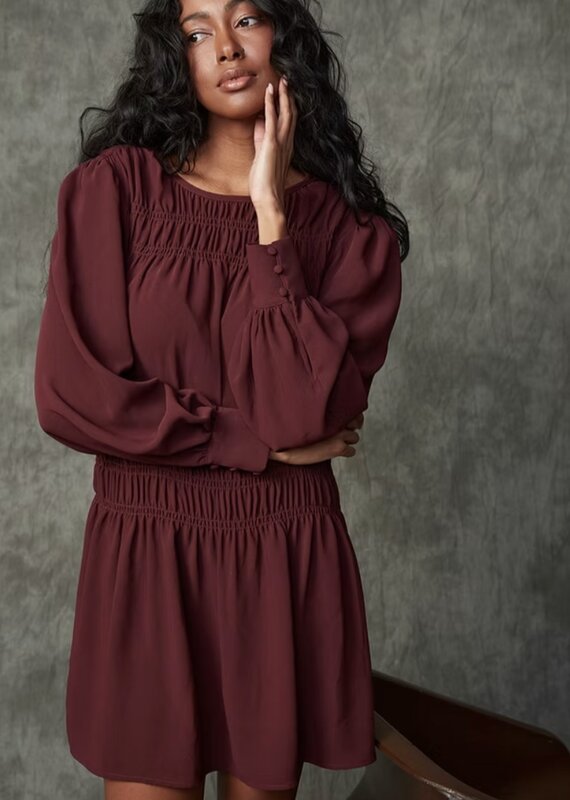 RD STYLE LORENCE SHIRRED MINI DRESS