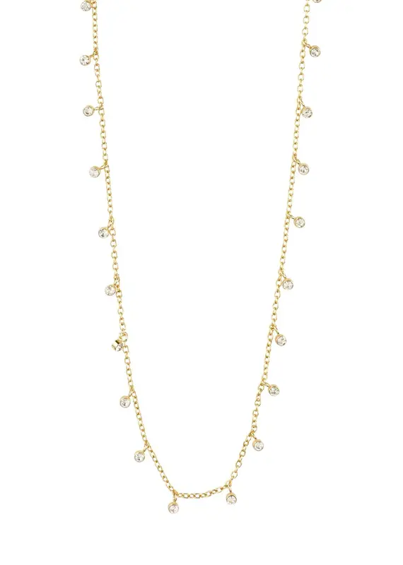 PILGRIM MAJA CRYSTAL DROP NECKLACE