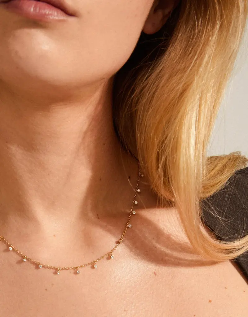 PILGRIM MAJA CRYSTAL DROP NECKLACE