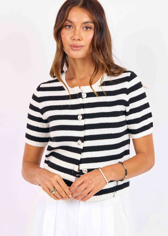 SAGE THE LABEL DAPHNE STRIPED CARDIGAN