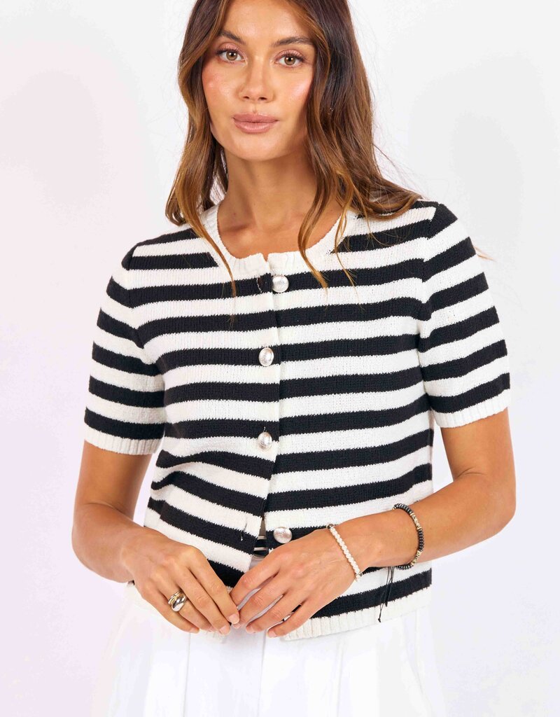 SAGE THE LABEL DAPHNE STRIPED CARDIGAN